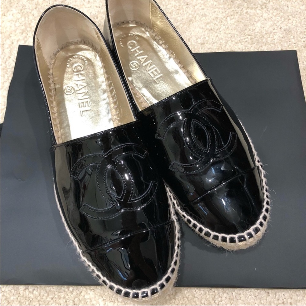 Chanel patent leather espadrilles